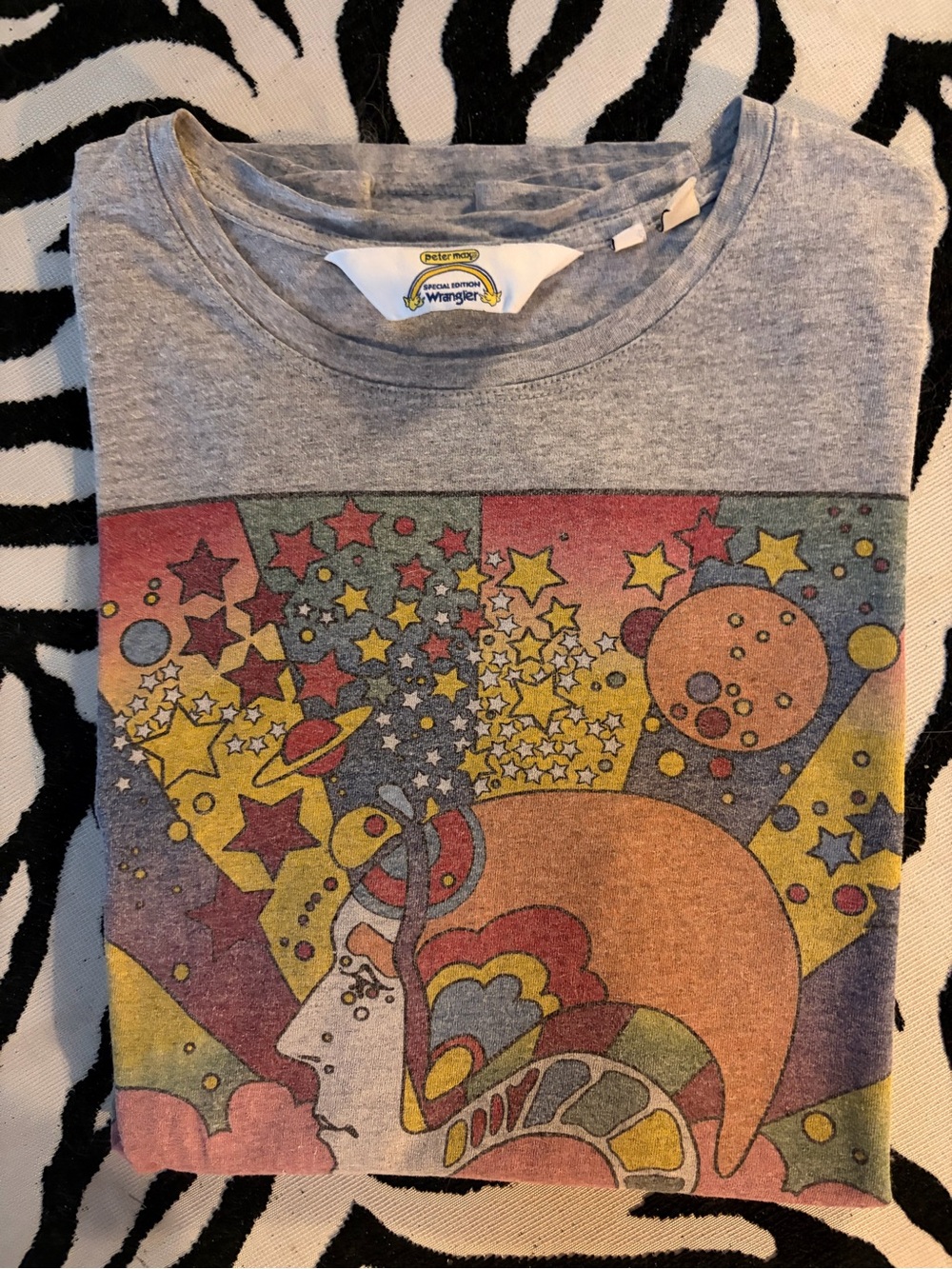 Peter Max x Wrangler Special Edition 2017 Cosmic Psychedelic Art Tee S - Picture 3 of 10